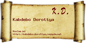 Kabdebo Dorottya névjegykártya